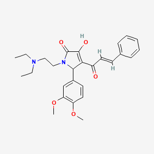 molecular formula C27H32N2O5 B3901584 4-cinnamoyl-1-[2-(diethylamino)ethyl]-5-(3,4-dimethoxyphenyl)-3-hydroxy-1,5-dihydro-2H-pyrrol-2-one 