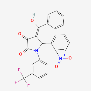 (4Z)-4-[hydroxy(phenyl)methylidene]-5-(2-nitrophenyl)-1-[3-(trifluoromethyl)phenyl]pyrrolidine-2,3-dione