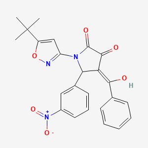 molecular formula C24H21N3O6 B3901600 4-benzoyl-1-(5-tert-butyl-3-isoxazolyl)-3-hydroxy-5-(3-nitrophenyl)-1,5-dihydro-2H-pyrrol-2-one 