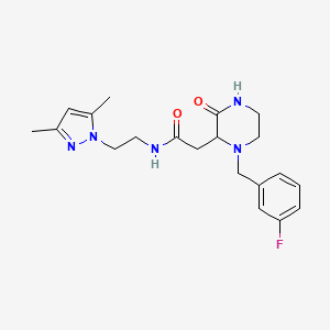 N-[2-(3,5-dimethyl-1H-pyrazol-1-yl)ethyl]-2-[1-(3-fluorobenzyl)-3-oxo-2-piperazinyl]acetamide