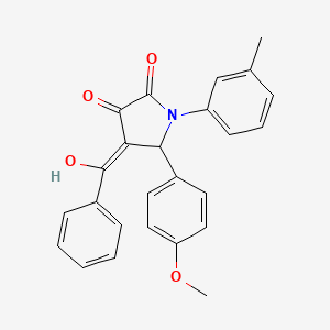 molecular formula C25H21NO4 B3901639 4-benzoyl-3-hydroxy-5-(4-methoxyphenyl)-1-(3-methylphenyl)-1,5-dihydro-2H-pyrrol-2-one 