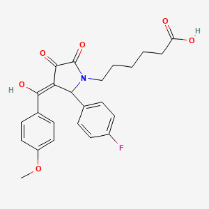 6-[2-(4-fluorophenyl)-4-hydroxy-3-(4-methoxybenzoyl)-5-oxo-2,5-dihydro-1H-pyrrol-1-yl]hexanoic acid