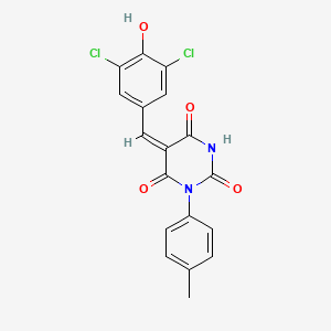 5-(3,5-dichloro-4-hydroxybenzylidene)-1-(4-methylphenyl)-2,4,6(1H,3H,5H)-pyrimidinetrione