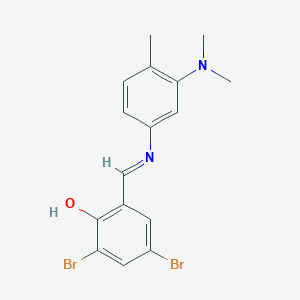 2,4-Dibromo-6-({[3-(dimethylamino)-4-methylphenyl]imino}methyl)phenol
