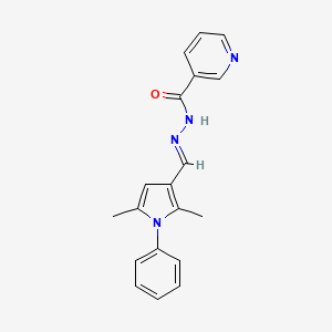 molecular formula C19H18N4O B3901727 N'-[(2,5-dimethyl-1-phenyl-1H-pyrrol-3-yl)methylene]nicotinohydrazide 