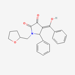 molecular formula C22H21NO4 B3901730 4-benzoyl-3-hydroxy-5-phenyl-1-(tetrahydro-2-furanylmethyl)-1,5-dihydro-2H-pyrrol-2-one 