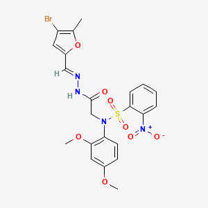 N-(2-{2-[(4-bromo-5-methyl-2-furyl)methylene]hydrazino}-2-oxoethyl)-N-(2,4-dimethoxyphenyl)-2-nitrobenzenesulfonamide