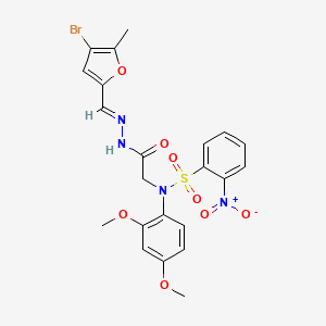 molecular formula C22H21BrN4O8S B3901749 N-(2-{2-[(4-bromo-5-methyl-2-furyl)methylene]hydrazino}-2-oxoethyl)-N-(2,4-dimethoxyphenyl)-2-nitrobenzenesulfonamide 