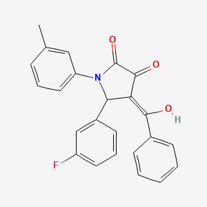 molecular formula C24H18FNO3 B3901752 4-benzoyl-5-(3-fluorophenyl)-3-hydroxy-1-(3-methylphenyl)-1,5-dihydro-2H-pyrrol-2-one 