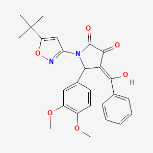 molecular formula C26H26N2O6 B3901756 4-benzoyl-1-(5-tert-butyl-3-isoxazolyl)-5-(3,4-dimethoxyphenyl)-3-hydroxy-1,5-dihydro-2H-pyrrol-2-one 