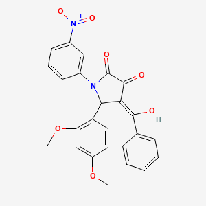 molecular formula C25H20N2O7 B3901761 4-benzoyl-5-(2,4-dimethoxyphenyl)-3-hydroxy-1-(3-nitrophenyl)-1,5-dihydro-2H-pyrrol-2-one 