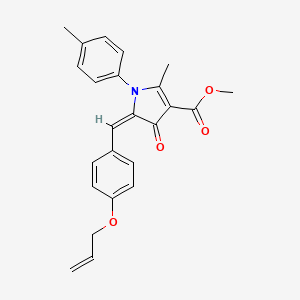 molecular formula C24H23NO4 B3901766 methyl 5-[4-(allyloxy)benzylidene]-2-methyl-1-(4-methylphenyl)-4-oxo-4,5-dihydro-1H-pyrrole-3-carboxylate 