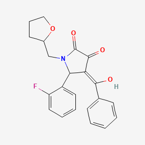 molecular formula C22H20FNO4 B3901774 4-benzoyl-5-(2-fluorophenyl)-3-hydroxy-1-(tetrahydro-2-furanylmethyl)-1,5-dihydro-2H-pyrrol-2-one 