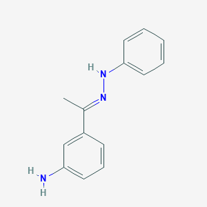 molecular formula C14H15N3 B390179 3-[1-(Phenyl-hydrazono)-ethyl]-phenylamine 