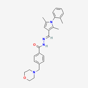 molecular formula C26H30N4O2 B3901795 N'-{[2,5-dimethyl-1-(2-methylphenyl)-1H-pyrrol-3-yl]methylene}-4-(4-morpholinylmethyl)benzohydrazide 