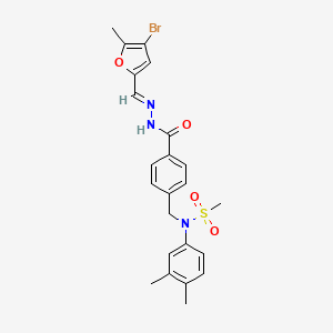 molecular formula C23H24BrN3O4S B3901811 N-[4-({2-[(4-bromo-5-methyl-2-furyl)methylene]hydrazino}carbonyl)benzyl]-N-(3,4-dimethylphenyl)methanesulfonamide 