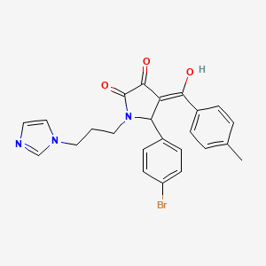 molecular formula C24H22BrN3O3 B3901818 5-(4-bromophenyl)-3-hydroxy-1-[3-(1H-imidazol-1-yl)propyl]-4-(4-methylbenzoyl)-1,5-dihydro-2H-pyrrol-2-one 