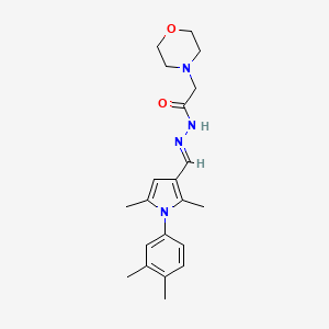 molecular formula C21H28N4O2 B3901825 N'-{[1-(3,4-dimethylphenyl)-2,5-dimethyl-1H-pyrrol-3-yl]methylene}-2-(4-morpholinyl)acetohydrazide 