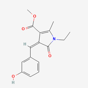 molecular formula C16H17NO4 B3901833 methyl 1-ethyl-4-(3-hydroxybenzylidene)-2-methyl-5-oxo-4,5-dihydro-1H-pyrrole-3-carboxylate 