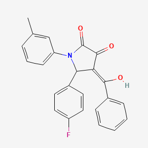 molecular formula C24H18FNO3 B3901840 4-benzoyl-5-(4-fluorophenyl)-3-hydroxy-1-(3-methylphenyl)-1,5-dihydro-2H-pyrrol-2-one 