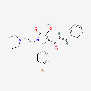 molecular formula C25H27BrN2O3 B3901846 5-(4-bromophenyl)-4-cinnamoyl-1-[2-(diethylamino)ethyl]-3-hydroxy-1,5-dihydro-2H-pyrrol-2-one 