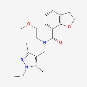 molecular formula C20H27N3O3 B3901876 N-[(1-ethyl-3,5-dimethyl-1H-pyrazol-4-yl)methyl]-N-(2-methoxyethyl)-2,3-dihydro-1-benzofuran-7-carboxamide 