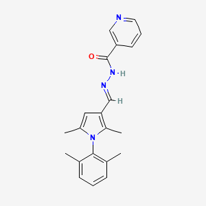 molecular formula C21H22N4O B3901900 N'-{[1-(2,6-dimethylphenyl)-2,5-dimethyl-1H-pyrrol-3-yl]methylene}nicotinohydrazide 