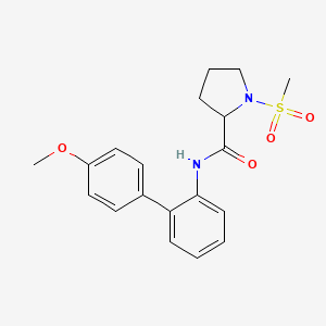 molecular formula C19H22N2O4S B3901908 N-(4'-methoxy-2-biphenylyl)-1-(methylsulfonyl)prolinamide 