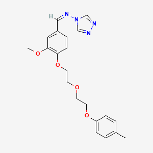 molecular formula C21H24N4O4 B3901924 N-(3-methoxy-4-{2-[2-(4-methylphenoxy)ethoxy]ethoxy}benzylidene)-4H-1,2,4-triazol-4-amine 
