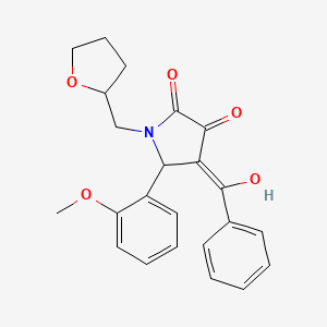 molecular formula C23H23NO5 B3901931 4-benzoyl-3-hydroxy-5-(2-methoxyphenyl)-1-(tetrahydro-2-furanylmethyl)-1,5-dihydro-2H-pyrrol-2-one 