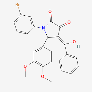 molecular formula C25H20BrNO5 B3901936 4-benzoyl-1-(3-bromophenyl)-5-(3,4-dimethoxyphenyl)-3-hydroxy-1,5-dihydro-2H-pyrrol-2-one 