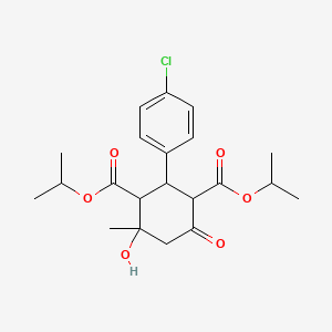 molecular formula C21H27ClO6 B3901966 diisopropyl 2-(4-chlorophenyl)-4-hydroxy-4-methyl-6-oxo-1,3-cyclohexanedicarboxylate 