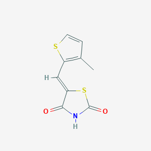 molecular formula C9H7NO2S2 B3901971 5-[(3-methyl-2-thienyl)methylene]-1,3-thiazolidine-2,4-dione 