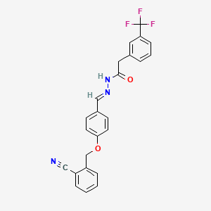 B3901983 N'-{4-[(2-cyanobenzyl)oxy]benzylidene}-2-[3-(trifluoromethyl)phenyl]acetohydrazide CAS No. 5952-16-9