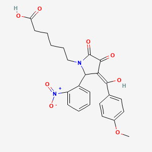 6-[3-hydroxy-4-(4-methoxybenzoyl)-5-(2-nitrophenyl)-2-oxo-2,5-dihydro-1H-pyrrol-1-yl]hexanoic acid