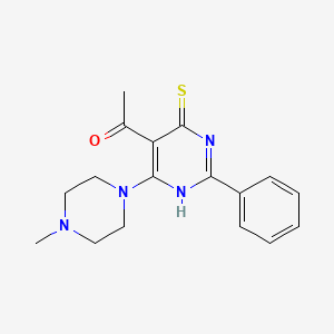 1-[4-(4-methyl-1-piperazinyl)-2-phenyl-6-thioxo-1,6-dihydro-5-pyrimidinyl]ethanone