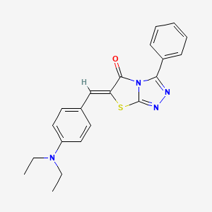 molecular formula C21H20N4OS B3902023 6-[4-(diethylamino)benzylidene]-3-phenyl[1,3]thiazolo[2,3-c][1,2,4]triazol-5(6H)-one 
