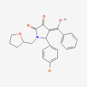 molecular formula C22H20BrNO4 B3902025 4-benzoyl-5-(4-bromophenyl)-3-hydroxy-1-(tetrahydro-2-furanylmethyl)-1,5-dihydro-2H-pyrrol-2-one 