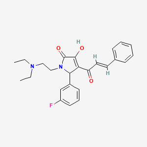 molecular formula C25H27FN2O3 B3902039 4-cinnamoyl-1-[2-(diethylamino)ethyl]-5-(3-fluorophenyl)-3-hydroxy-1,5-dihydro-2H-pyrrol-2-one 