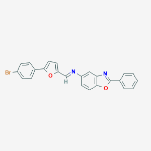 molecular formula C24H15BrN2O2 B390204 N-{[5-(4-bromophenyl)-2-furyl]methylene}-N-(2-phenyl-1,3-benzoxazol-5-yl)amine 