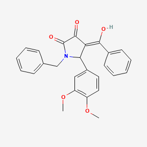 molecular formula C26H23NO5 B3902041 4-benzoyl-1-benzyl-5-(3,4-dimethoxyphenyl)-3-hydroxy-1,5-dihydro-2H-pyrrol-2-one 