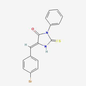 molecular formula C16H11BrN2OS B3902045 5-(4-bromobenzylidene)-3-phenyl-2-thioxo-4-imidazolidinone 