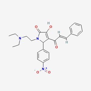 molecular formula C25H27N3O5 B3902050 4-cinnamoyl-1-[2-(diethylamino)ethyl]-3-hydroxy-5-(4-nitrophenyl)-1,5-dihydro-2H-pyrrol-2-one 