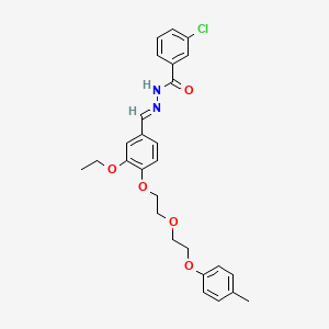 molecular formula C27H29ClN2O5 B3902058 3-chloro-N'-(3-ethoxy-4-{2-[2-(4-methylphenoxy)ethoxy]ethoxy}benzylidene)benzohydrazide 