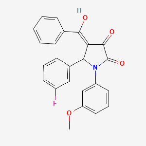 molecular formula C24H18FNO4 B3902068 4-benzoyl-5-(3-fluorophenyl)-3-hydroxy-1-(3-methoxyphenyl)-1,5-dihydro-2H-pyrrol-2-one 