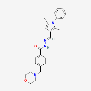 molecular formula C25H28N4O2 B3902072 N'-[(2,5-dimethyl-1-phenyl-1H-pyrrol-3-yl)methylene]-4-(4-morpholinylmethyl)benzohydrazide 