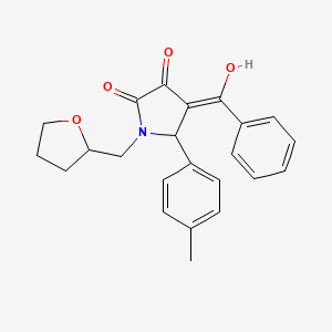 molecular formula C23H23NO4 B3902076 4-benzoyl-3-hydroxy-5-(4-methylphenyl)-1-(tetrahydro-2-furanylmethyl)-1,5-dihydro-2H-pyrrol-2-one 