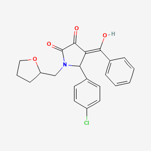 molecular formula C22H20ClNO4 B3902078 4-benzoyl-5-(4-chlorophenyl)-3-hydroxy-1-(tetrahydro-2-furanylmethyl)-1,5-dihydro-2H-pyrrol-2-one 