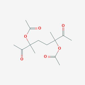 molecular formula C14H22O6 B3902081 3,6-dimethyl-2,7-dioxo-3,6-octanediyl diacetate 