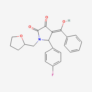 molecular formula C22H20FNO4 B3902088 4-benzoyl-5-(4-fluorophenyl)-3-hydroxy-1-(tetrahydro-2-furanylmethyl)-1,5-dihydro-2H-pyrrol-2-one 